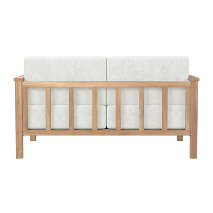 Raylai Two Seater Solid Wood Sofa - Light Beige
