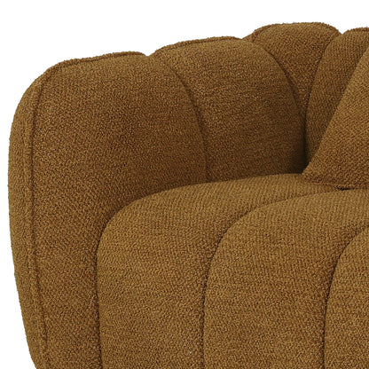 Rendon 3 Seater Boucle Sofa in Mustard Brown