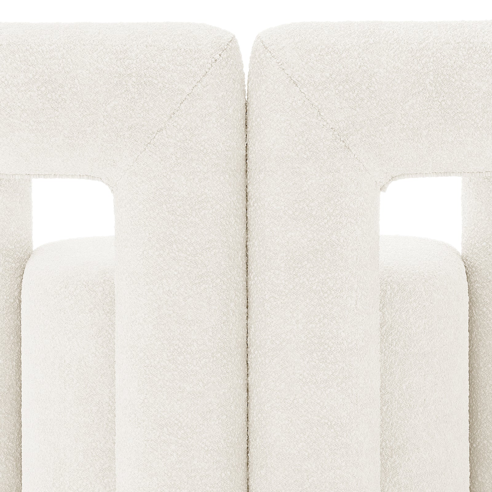 Safi Boucle Curved Occasional Accent Chair - Eggshell White