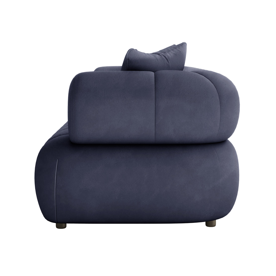 Samira 3 Seater Velvet Sofa - Navy Blue, showcasing plush velvet fabric with high-density foam padding, S-spring cushioning, and a solid engineered wood frame, highlighting luxury and comfort in modern furniture design.