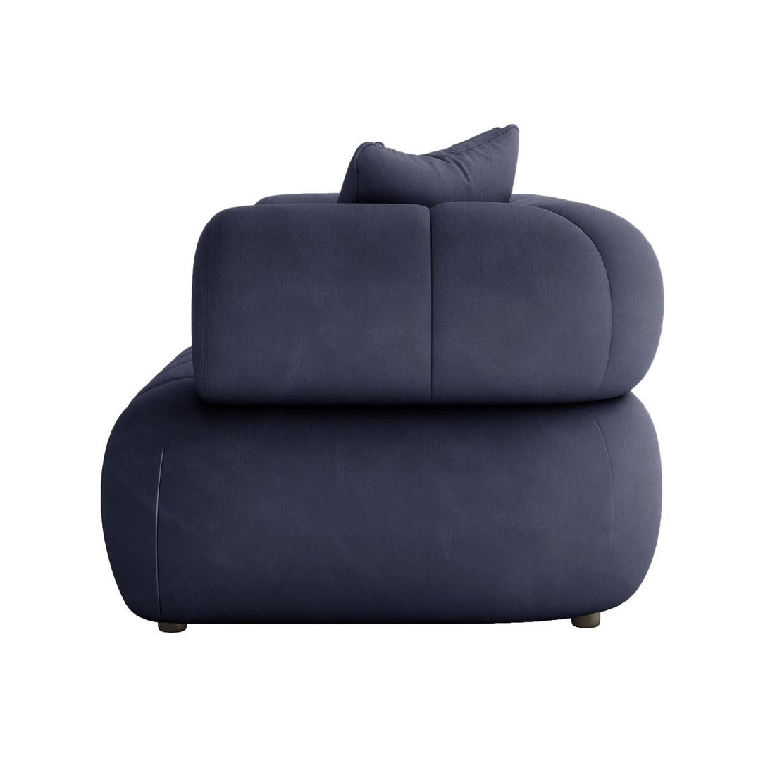 Samira 6 Seater Velvet Sofa Set - Navy Blue, featuring plush velvet cushions and pillows, showcases a close-up of a pillow and cushion, and the sofa's backrest, emphasizing its luxurious texture and design.