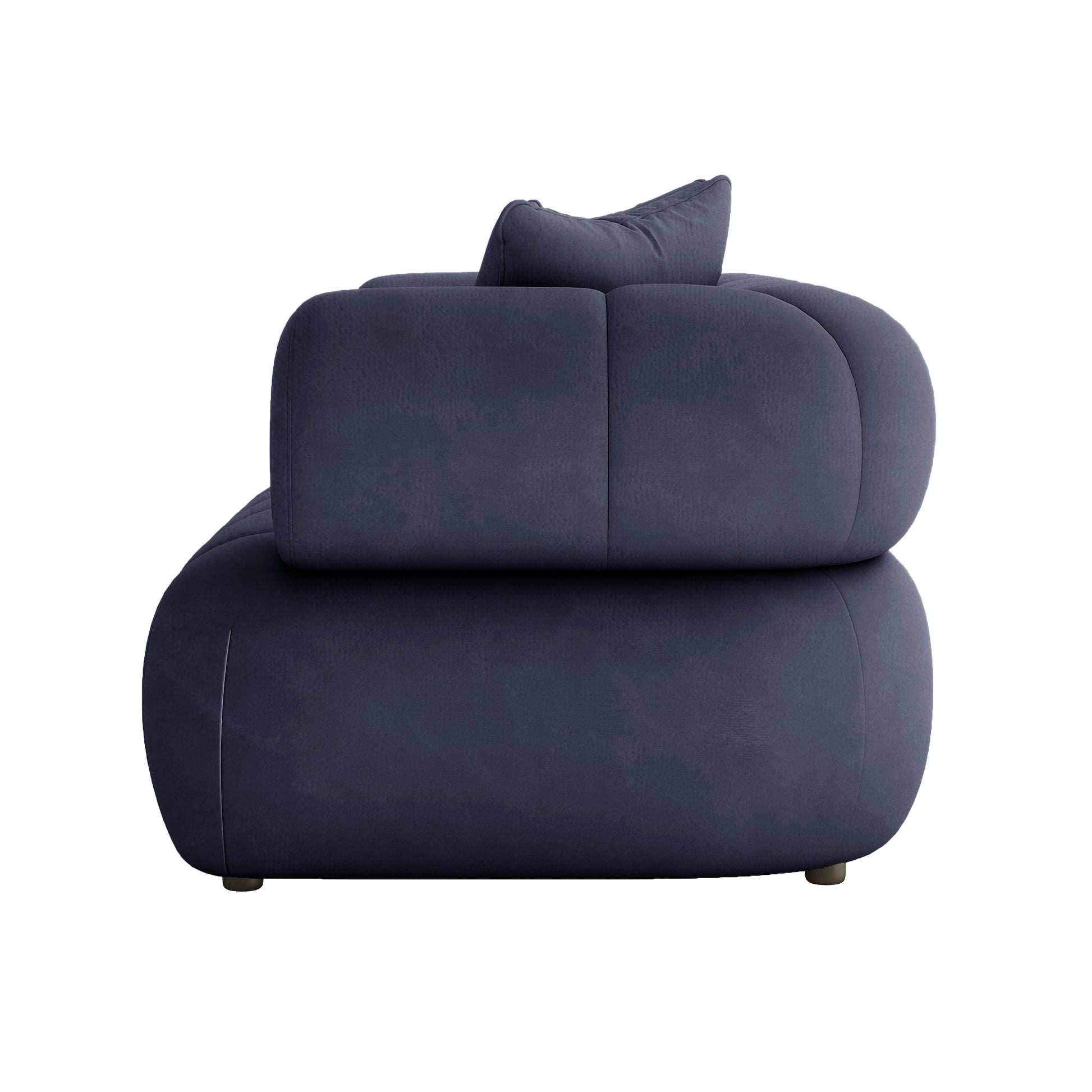 Samira 6 Seater Velvet Sofa Set - Navy Blue, showcasing plush velvet cushion, sturdy frame, and elegant design, emphasizing comfort and luxury.