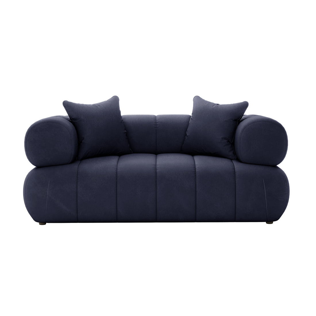 Samira 6 Seater Velvet Sofa Set - Navy Blue, showcasing its plush velvet upholstery and comfortable cushions, ideal for enhancing luxury and comfort in any living space.