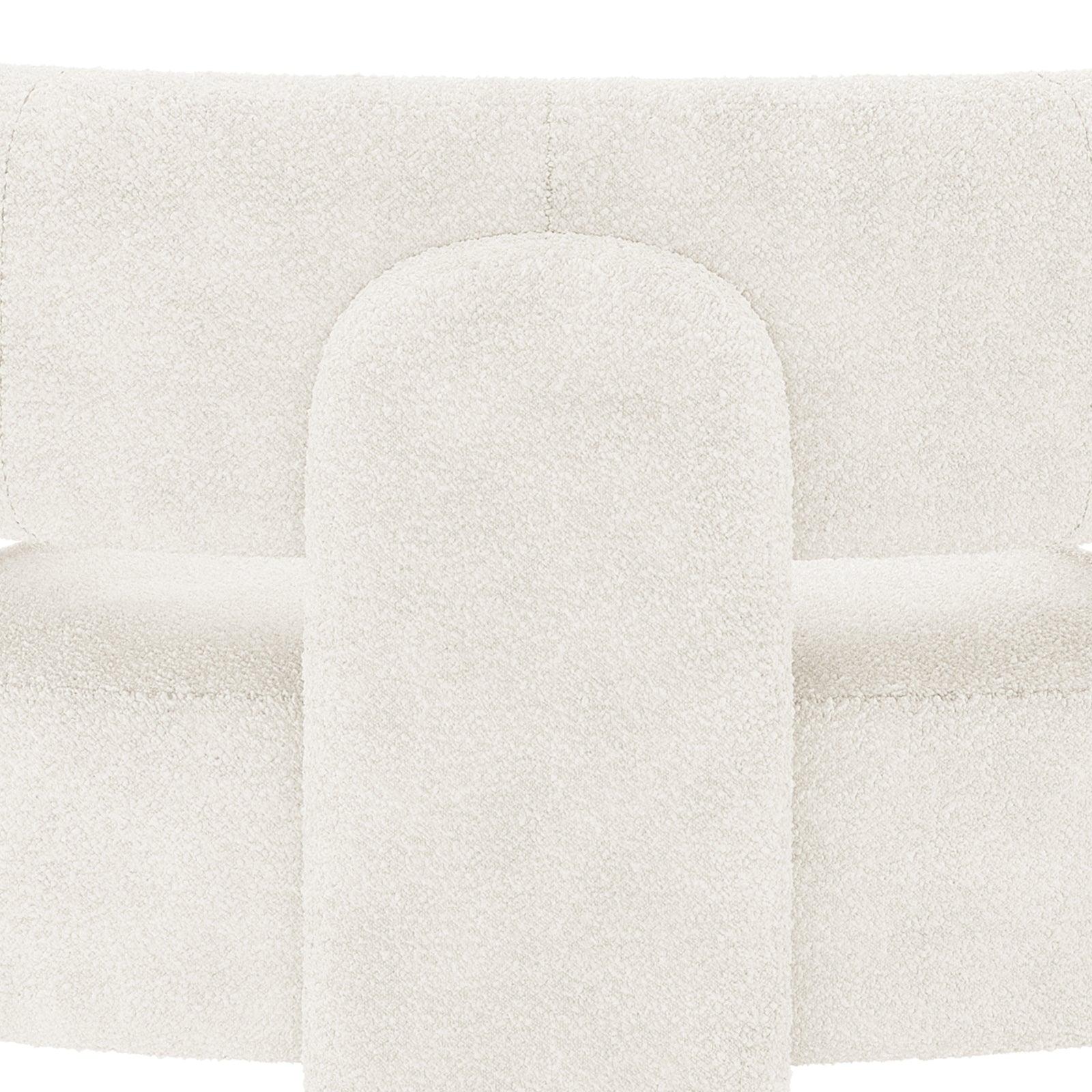 Seto Boucle Curved Occasional Accent Chair - Eggshell White