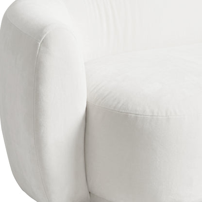 Talor 3 Seater Modular Curved Velvet Sofa in Cream White
