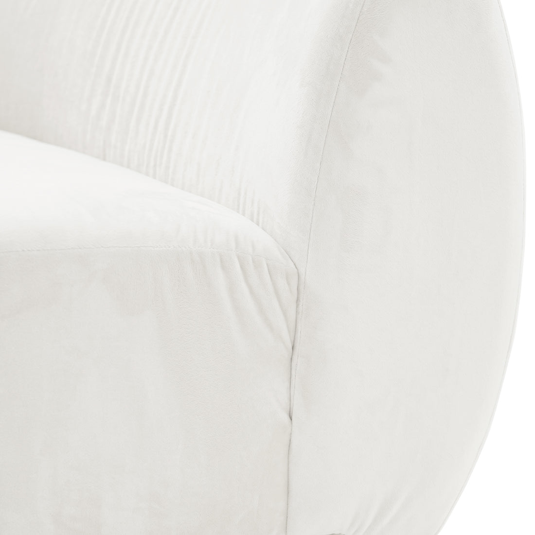 Talor 3 Seater Modular Curved Velvet Sofa in Cream White