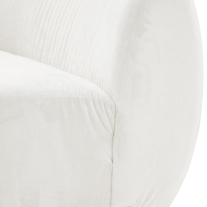 Talor 3 Seater Modular Curved Velvet Sofa in Cream White