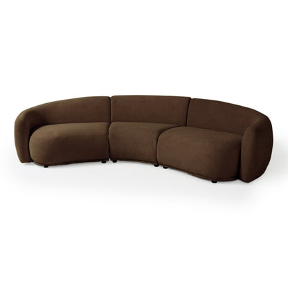 Modern curved sectional sofa on white background