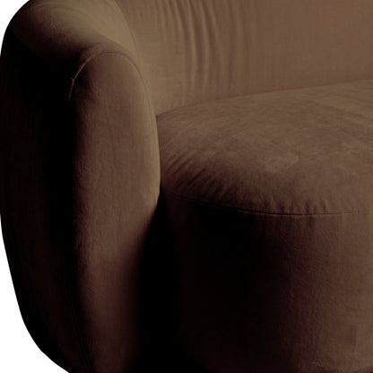 Talor 3 Seater Modular Curved Velvet Sofa in Warm Taupe Brown
