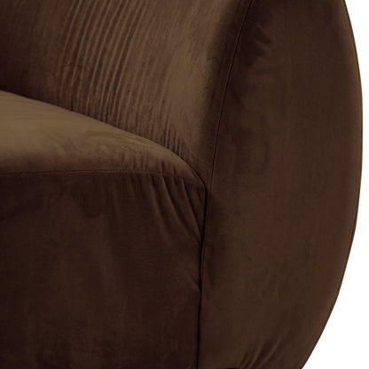 Talor 3 Seater Modular Curved Velvet Sofa in Warm Taupe Brown