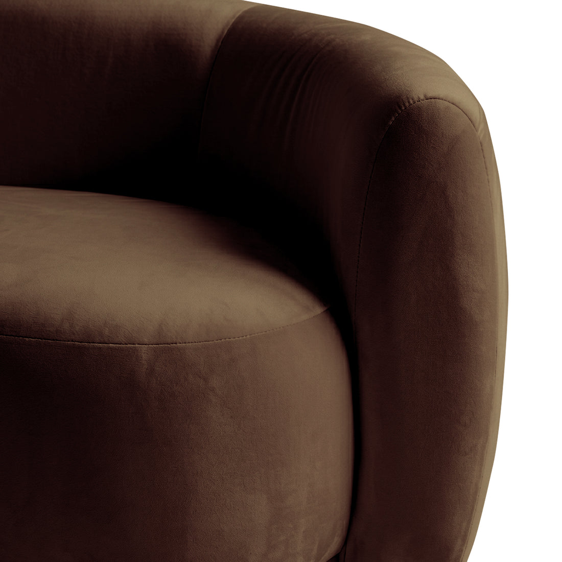 Talor 3 Seater Modular Curved Velvet Sofa in Warm Taupe Brown