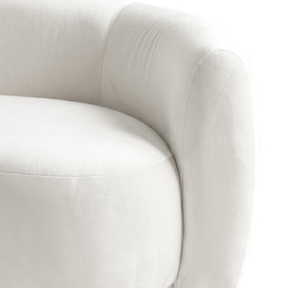 Talor 4 Seater Modular Curved Velvet Sofa in Cream White