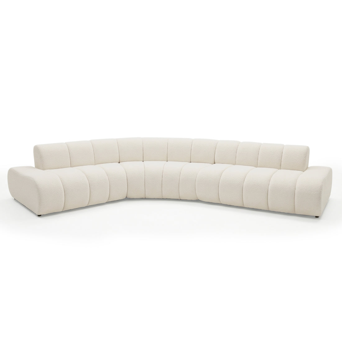 Modern L-shaped beige sectional sofa on white background