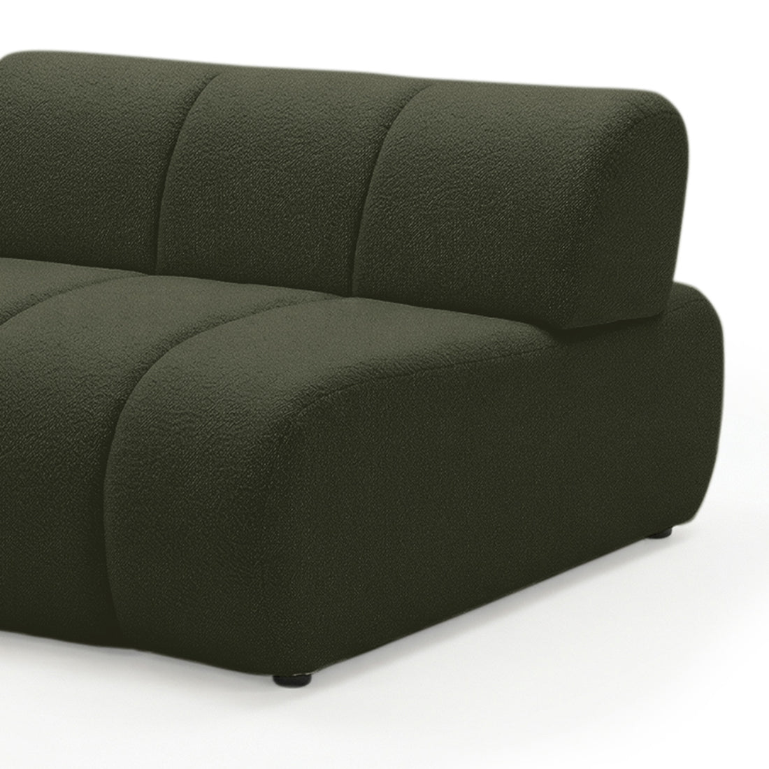 Talven 5 Seater Modular Curved Boucle Sofa in Dark Forest Green