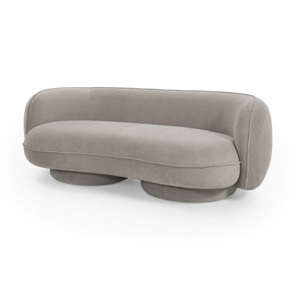 Contemporary light grey sofa on white background