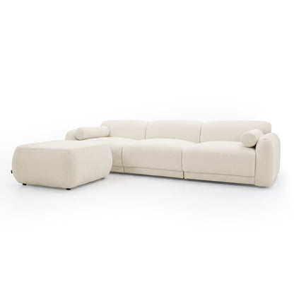 Modular sofa and ottoman set on white background