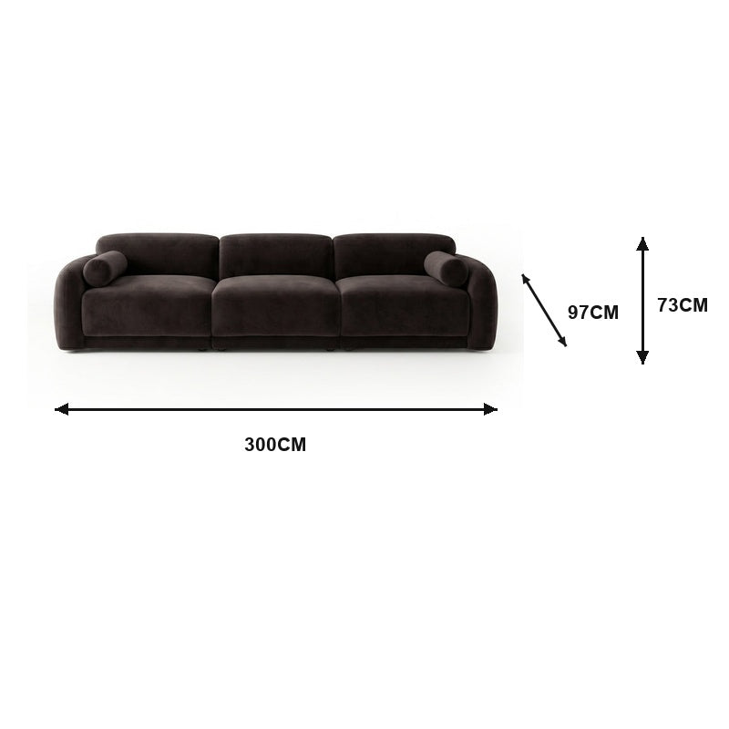 Vornell 4 Seater Performance Velvet Modular Sofa in Deep Mocha Brown