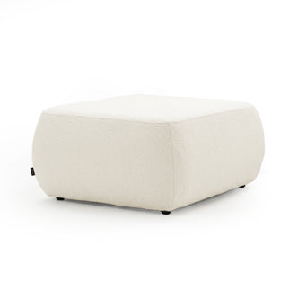 Square contemporary ottoman on white background