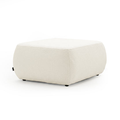 Square contemporary ottoman on white background