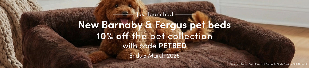 New Barnaby & Fergus Pet Beds. 10% Off the pet collection with code PETBED
