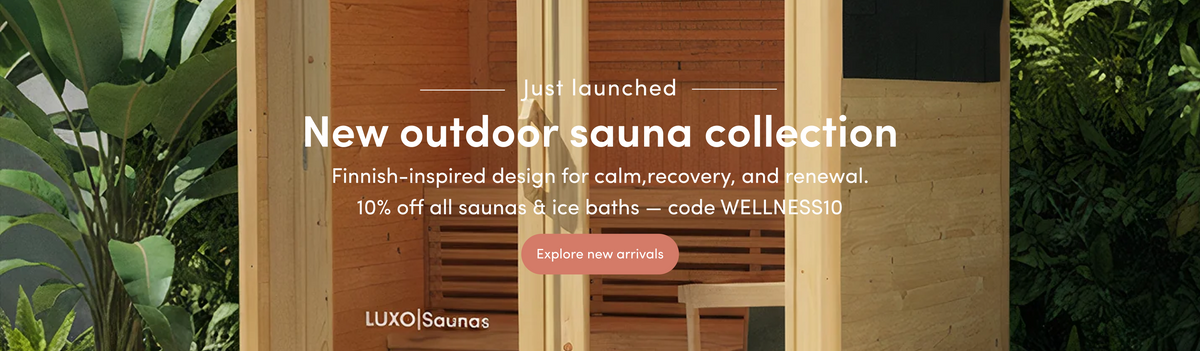 New outdoor sauna collection Finnish-inspired design for calm, recovery, and renewal. 10% off all saunas & ice baths — code WELLNESS10