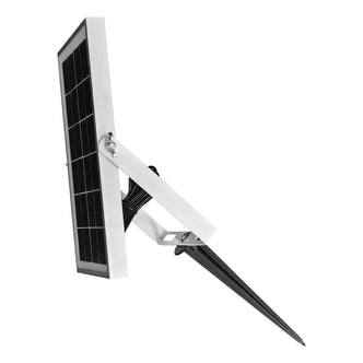 Outdoor Solar Panel Charger for LED Garden & Pathway Lights, featuring a small rectangular solar module on a metal bracket with a ground-stake, ideal for powering garden lights and remote sensors.