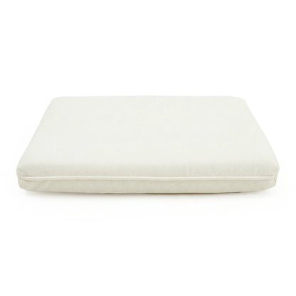 Evone Outdoor Cushion Covers in Cream White, featuring a rectangular foam cushion with a fabric cover and visible zipper, designed for easy outdoor setting refresh.