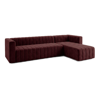 Full Dark Merlot L-shaped sectional sofa on a white background.