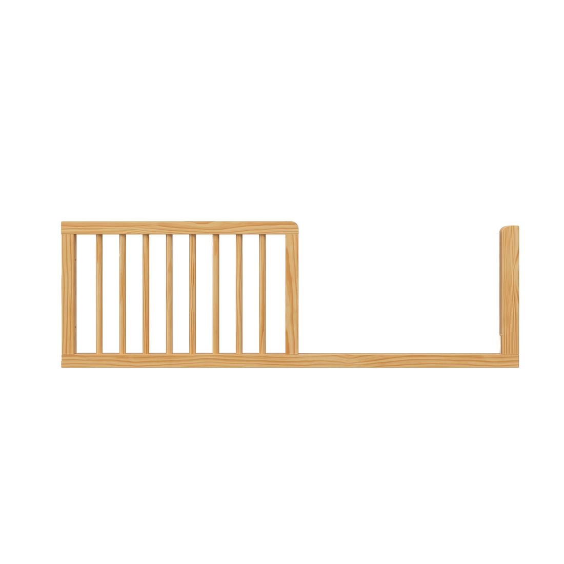 Light wood slatted guard rail segment on white background