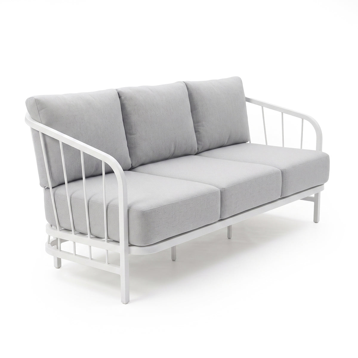 Modern three-seat sofa isolated on a white background