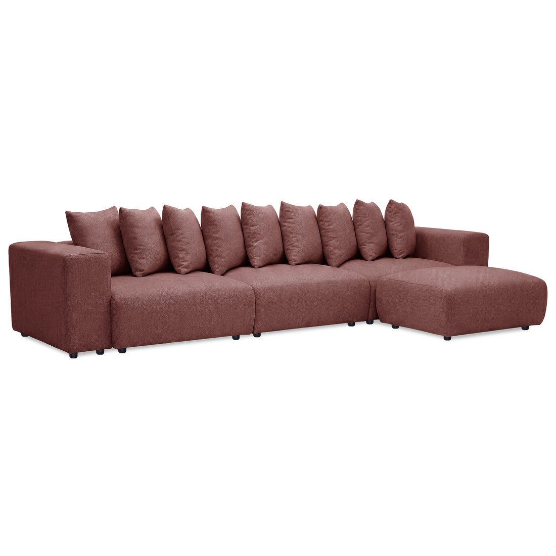 Modern plush sectional sofa on white background