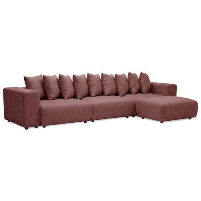 Modern plush sectional sofa on white background