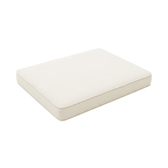 Vernon Outdoor Dining Chair Covers in Cream White, showcasing a rectangular, light-cream seat cushion with piped edges, designed for easy slip-on to refresh and protect outdoor dining chairs.