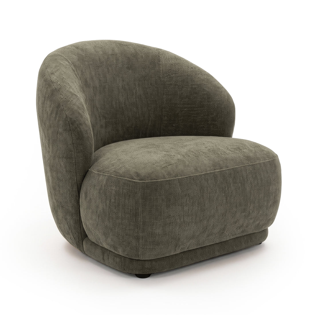 Modern upholstered accent chair on a white background