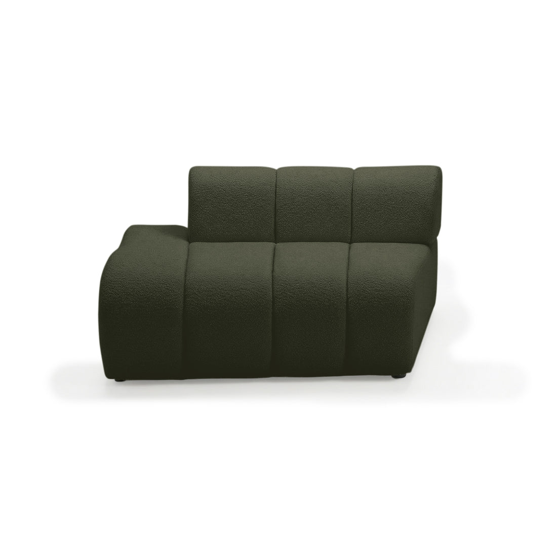 Single section dark green sofa cushion on white background