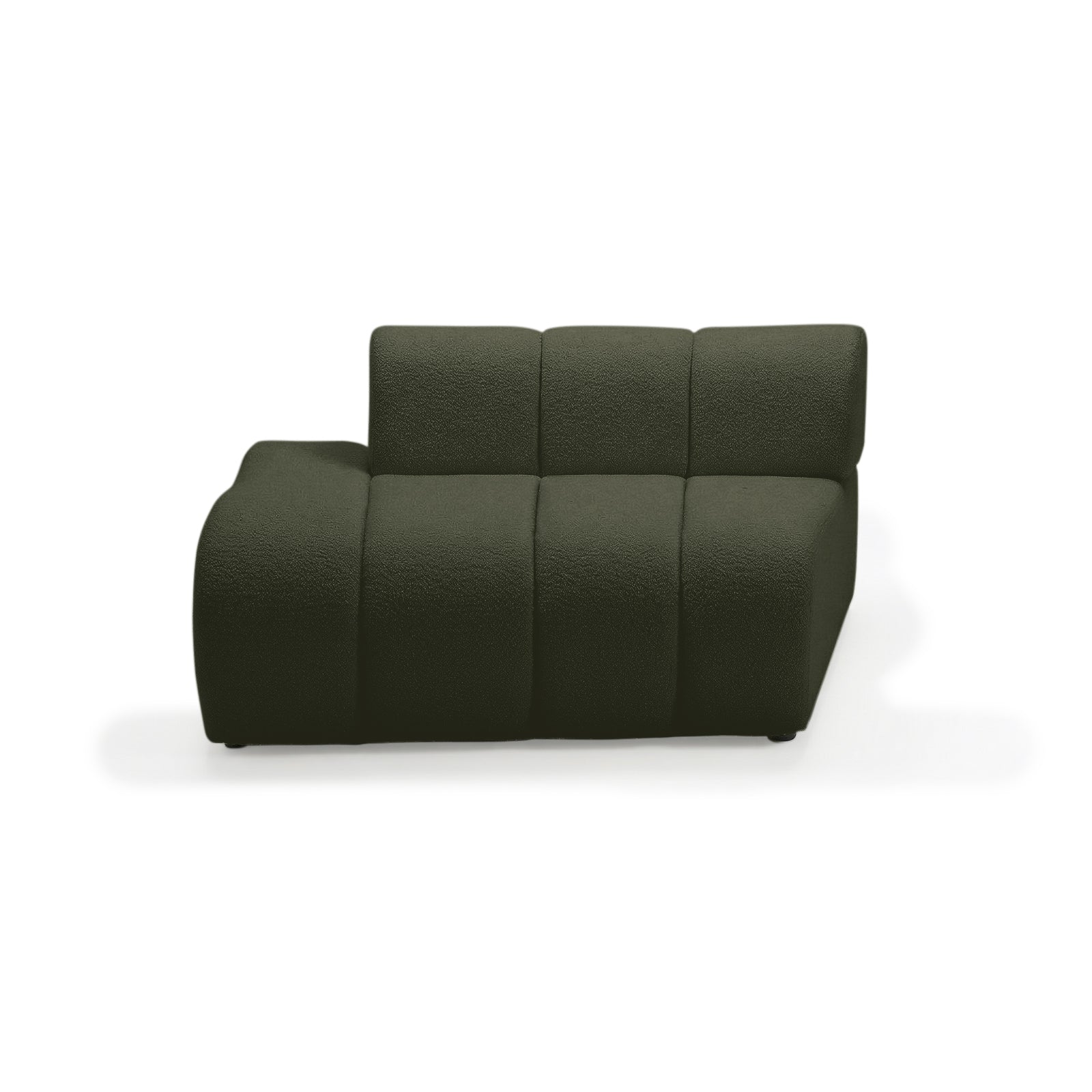 Single section dark green sofa cushion on white background