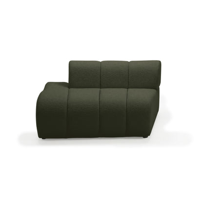 Single section dark green sofa cushion on white background