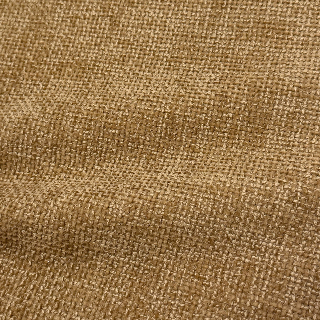 Close-up of mustard gold woven upholstery fabric texture.