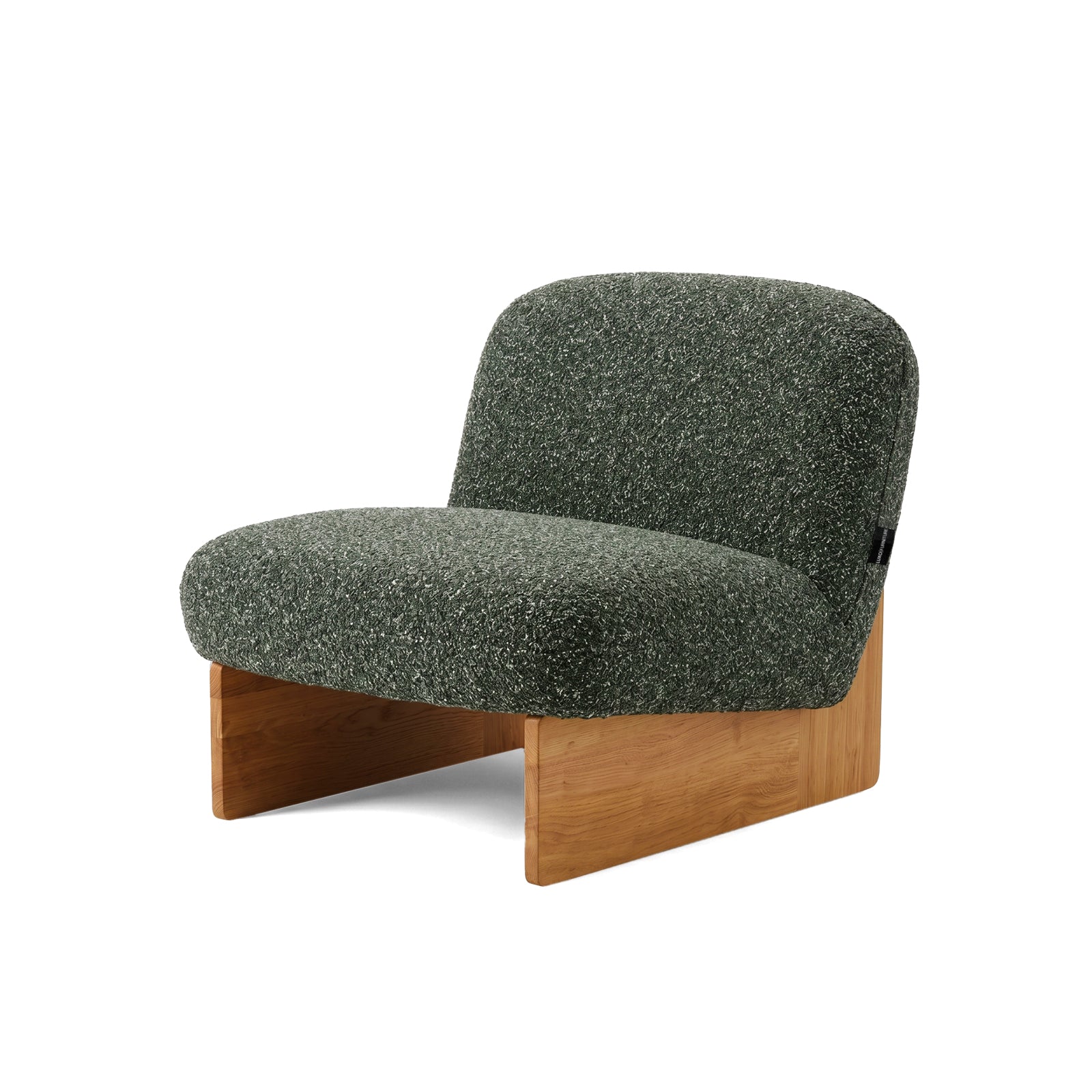 Green lounge chair side view on white background