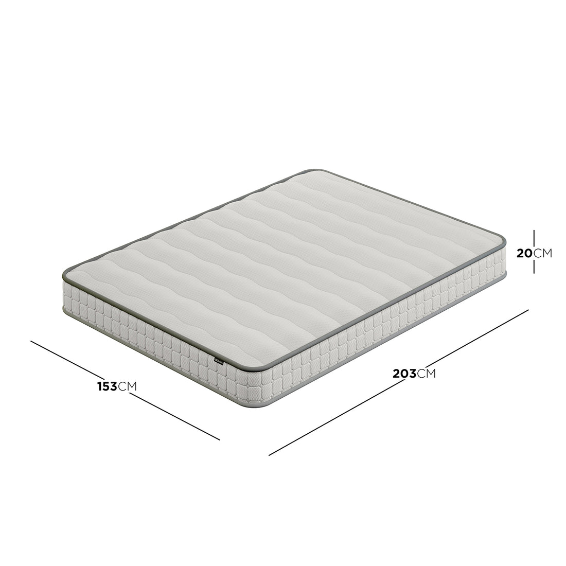 Byron Queen Murphy Bed with Mattress features a wave-quilted top and contrasting trim on a 20cm thick, rectangular design, ideal for maximizing space with stylish functionality.