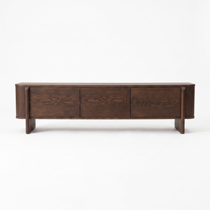 Dark wood sideboard shown in full on a white background.