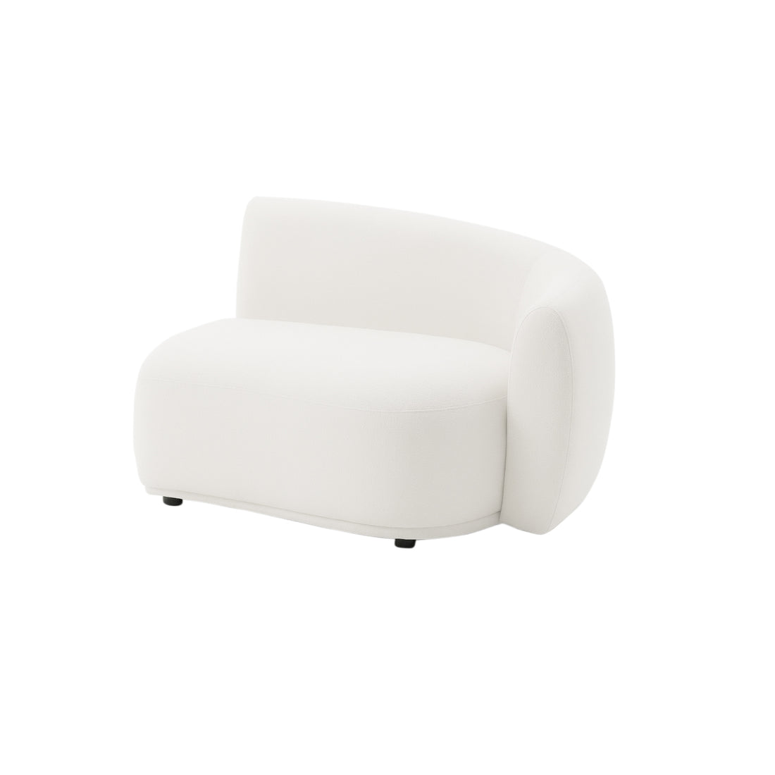 White armless loveseat on white background