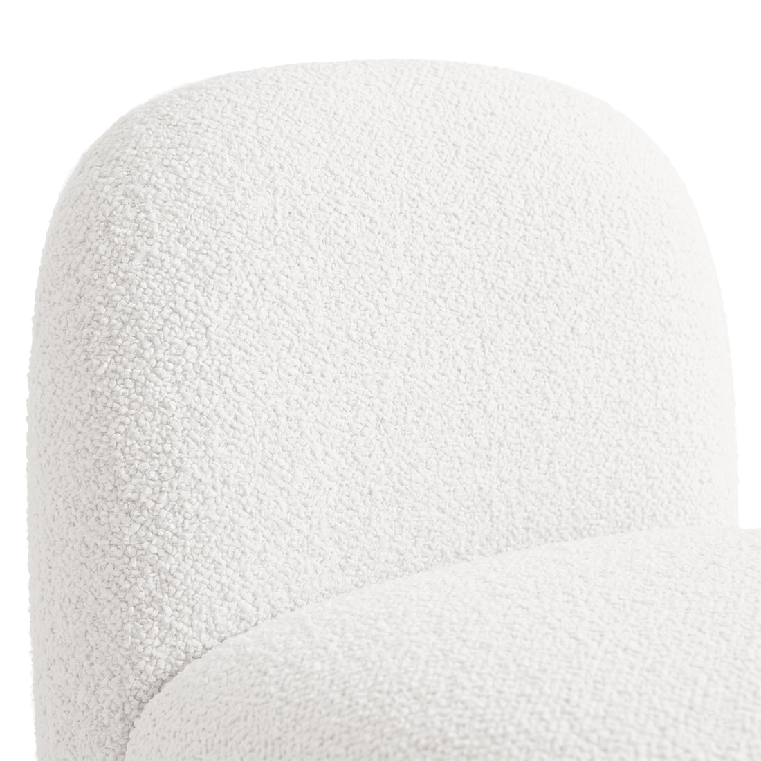 Close-up of backrest and seat portion on white background.