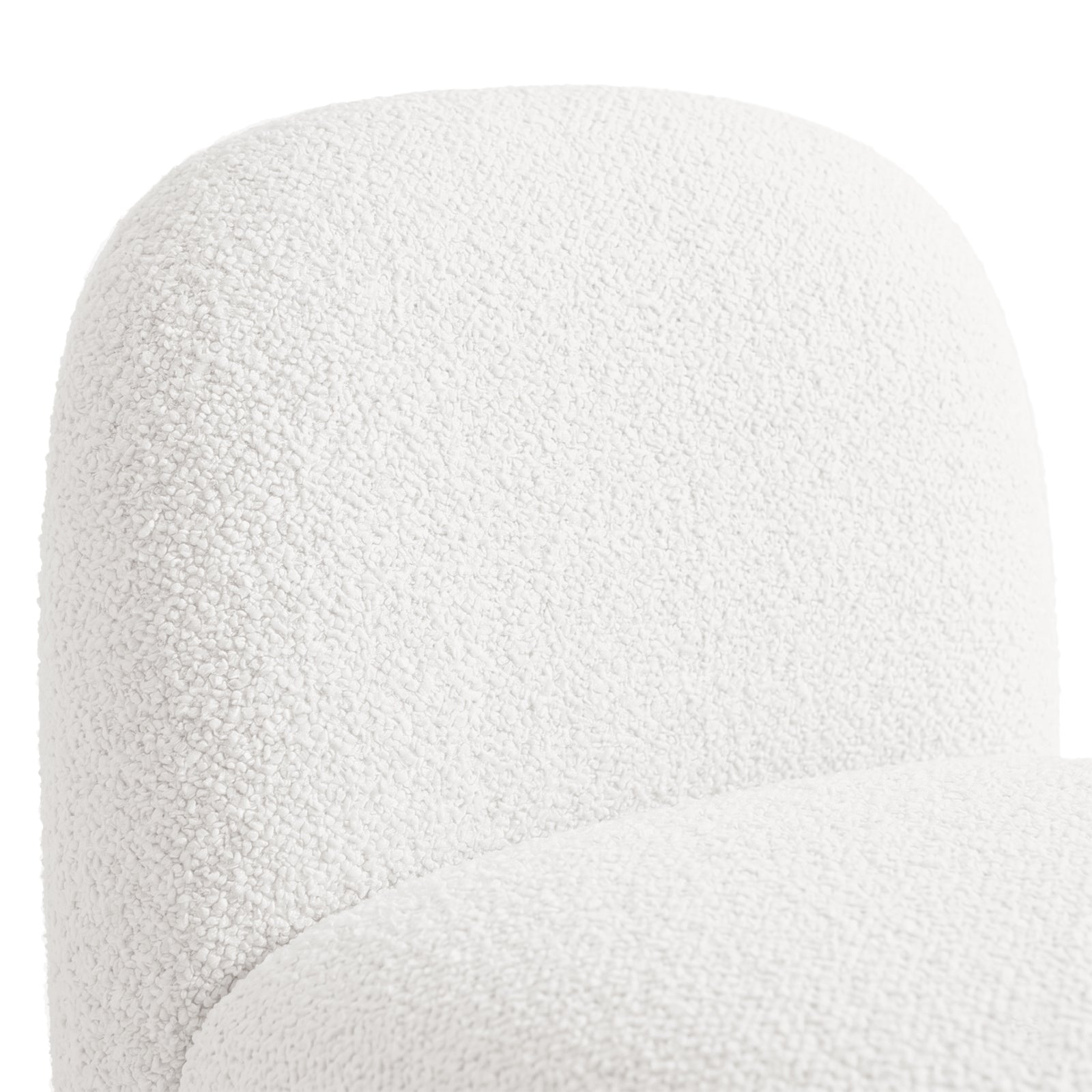 Close-up of backrest and seat portion on white background.
