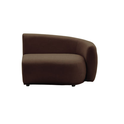Brown low-profile loveseat on white background
