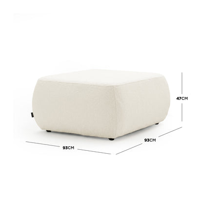 Ottoman with dimension lines on white background