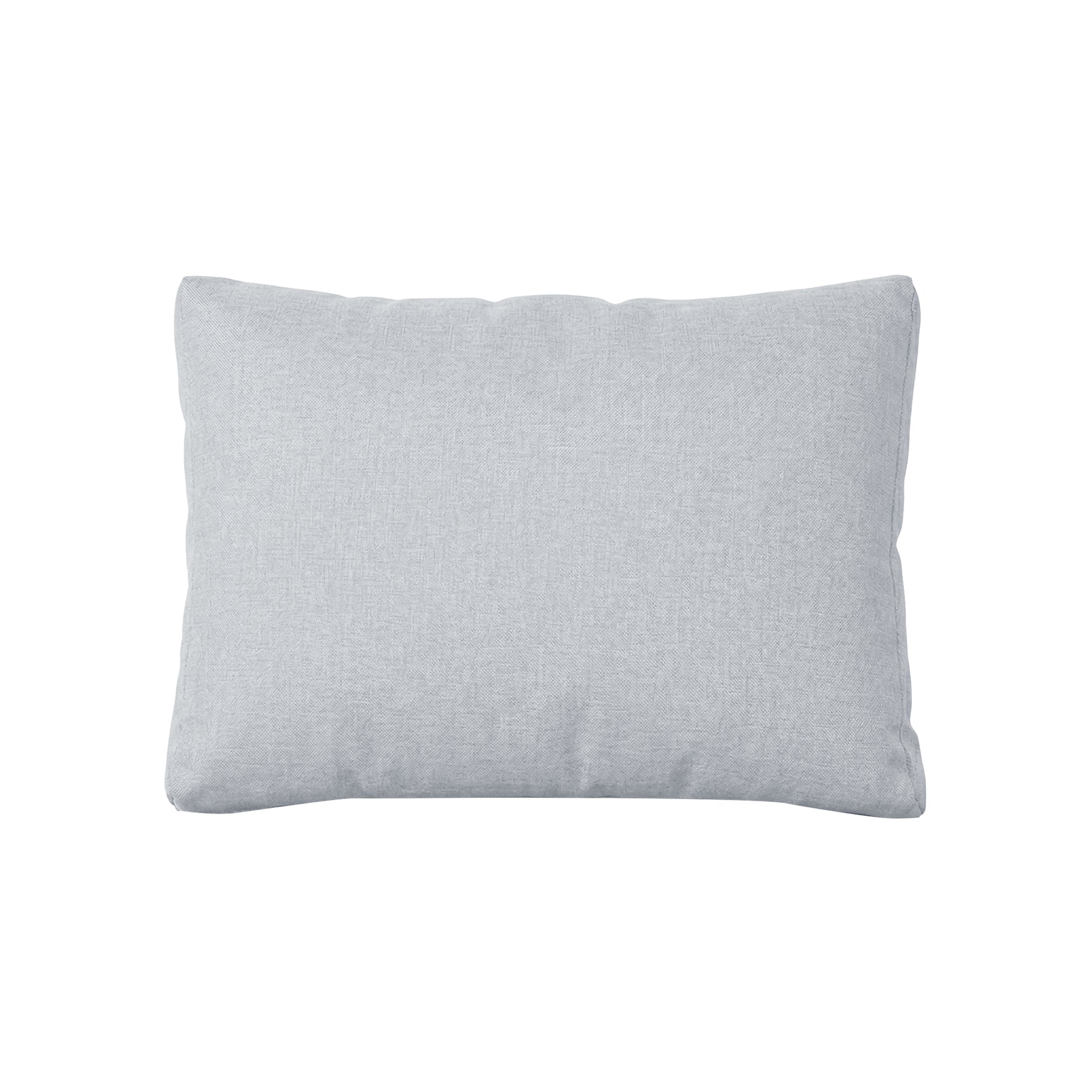 Light gray rectangular pillow on white background