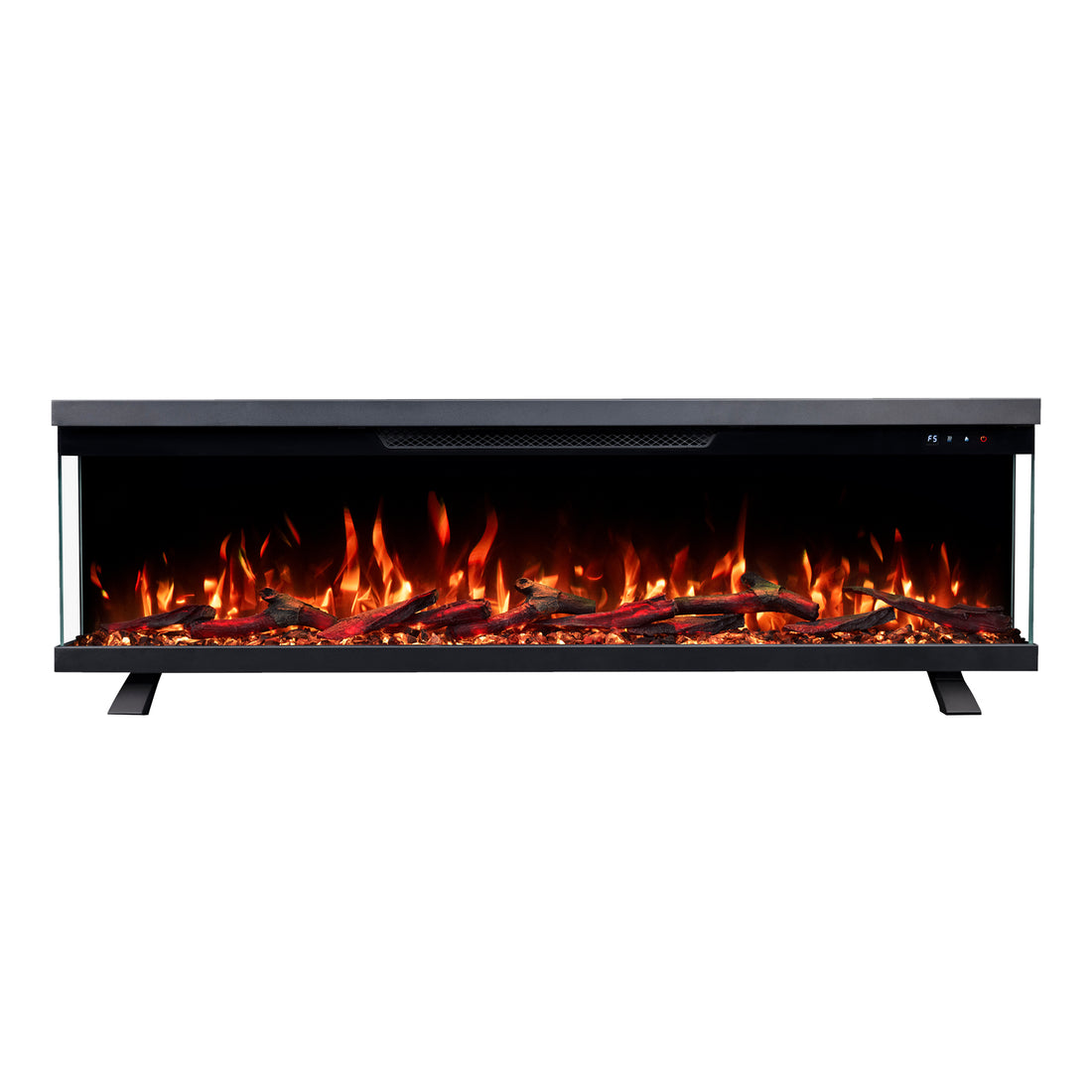 LEFBERIDA 60-inch electric fireplace on white background with front view