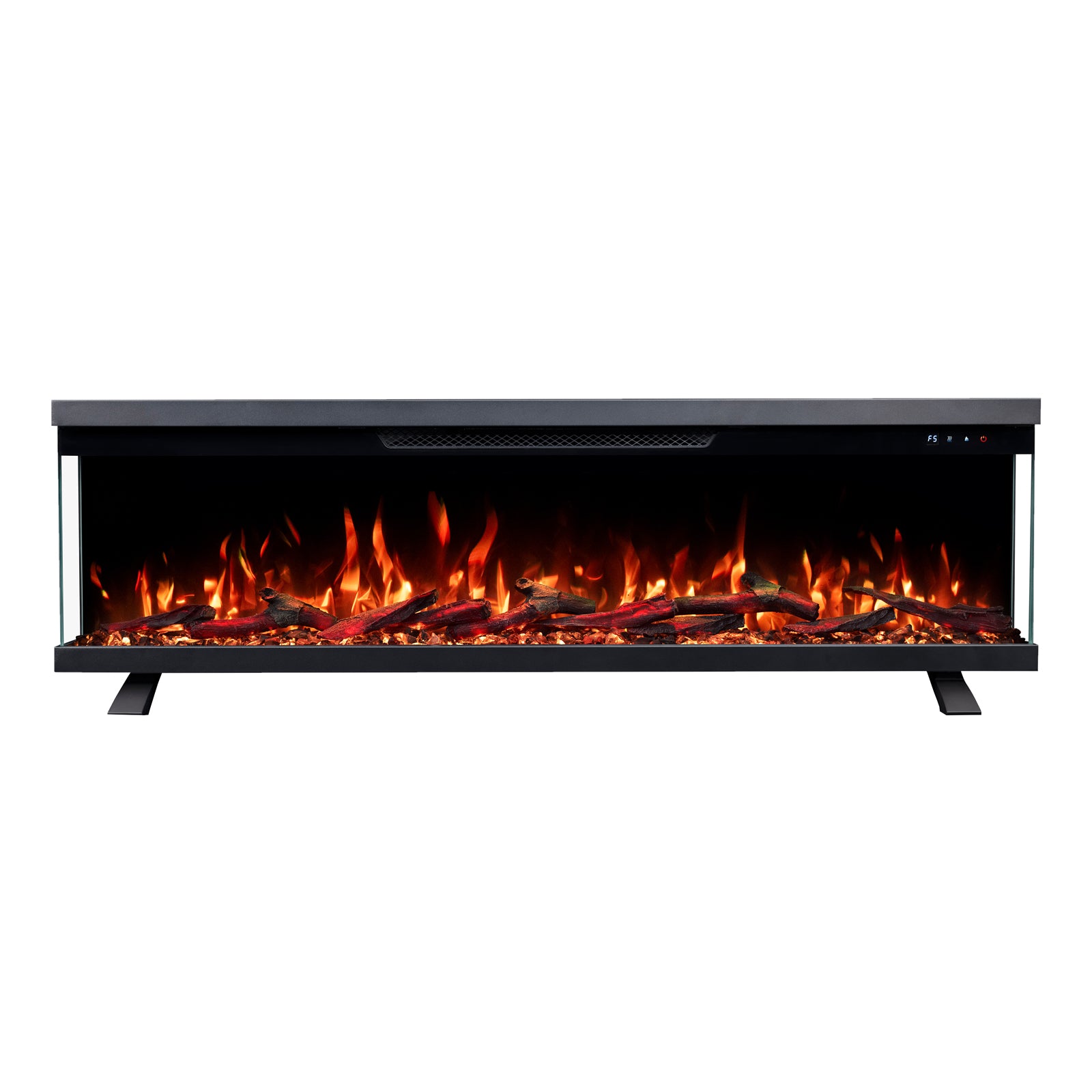 LEFBERIDA 60-inch electric fireplace on white background with front view
