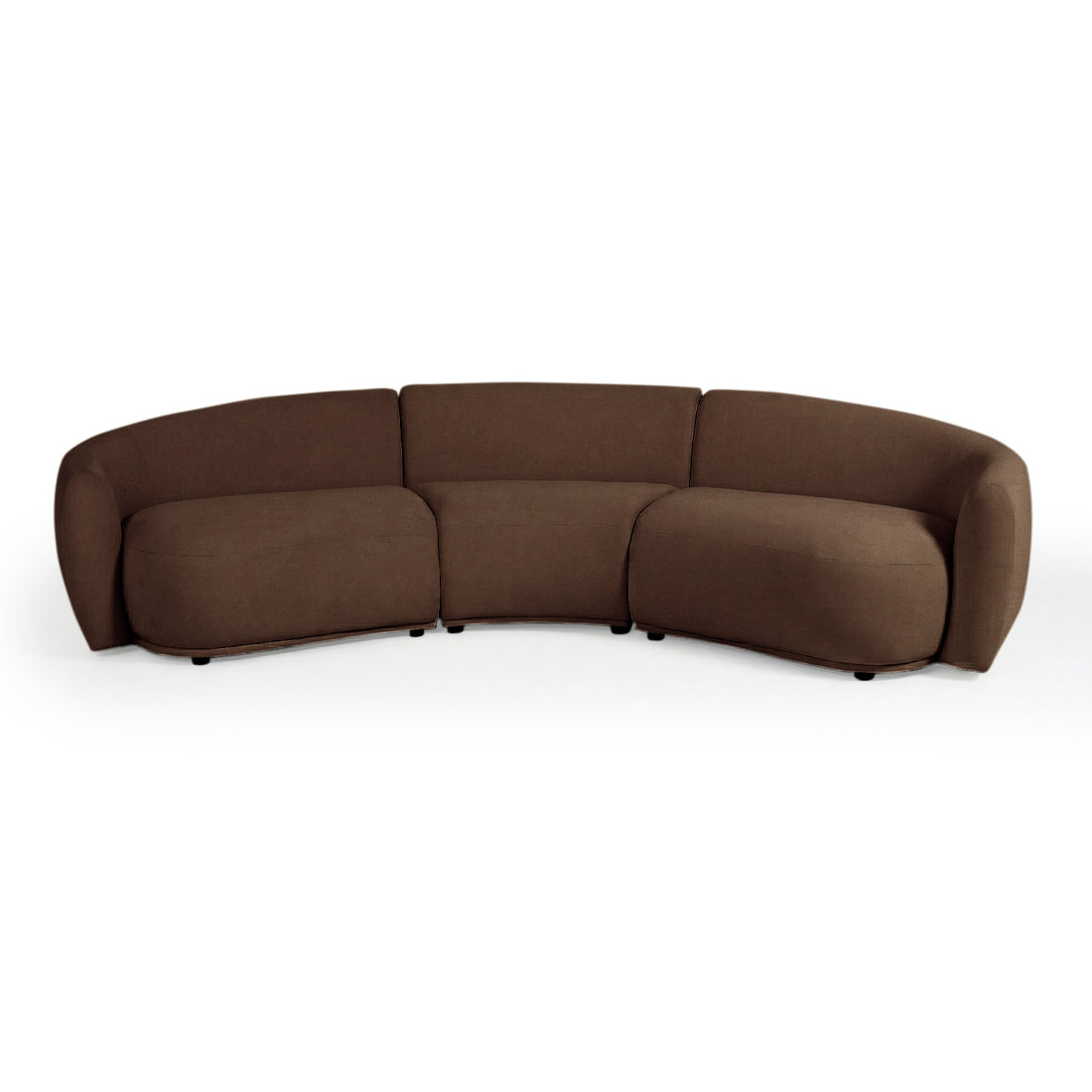 Full curved sectional sofa on white background